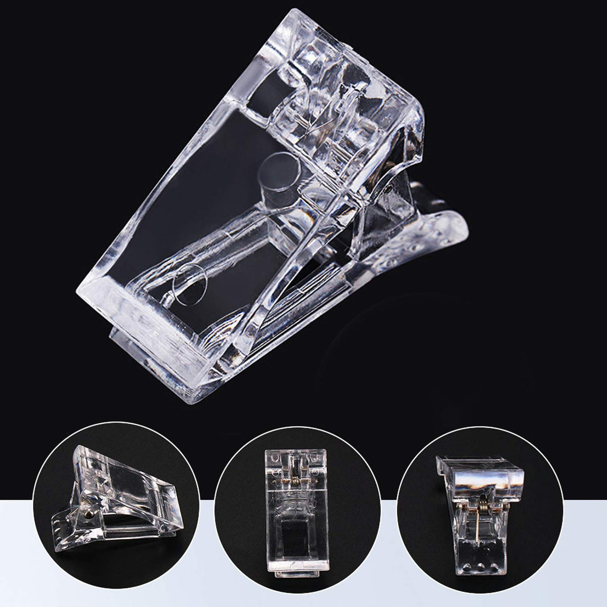 NAILWIND Polygel Nail Forms, 12Pcs Nail Tips Clip for Quick Building Polygel Nail Forms Nail Clips for Polygel Finger Nail Extension UV LED Builder Clamps Manicure Nail Art Tool with 1Pcs False Nail Tip clipper - Image 3