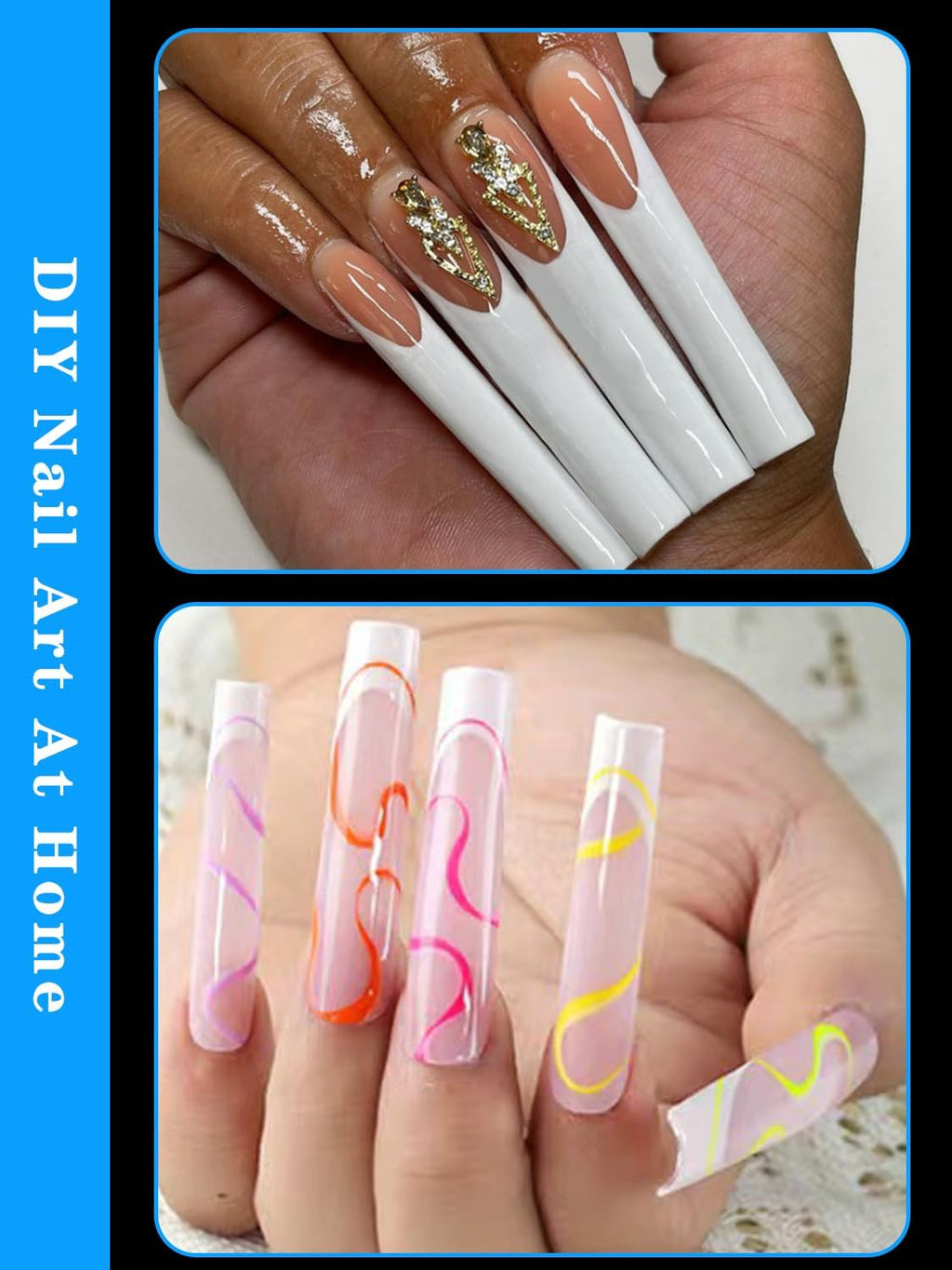NAILWIND 240PCS No 4 C Curve Square Nail Tips, XXXL Half Cover Clear Nail Tips for Acrylic Nails, 3XL Straight Tapered Square Fake Nail Tip Set, 12 Sizes Flattened Acrylic Nail Tip for Nail Salons and DIY - Image 6