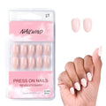 NAILWIND 24 Natural French Short False Nails Acrylic Full Cover Nails,Natural Fake Nails Delicate & Comfortable for Women and Girls (N27, 24 Count -Pack of 1)