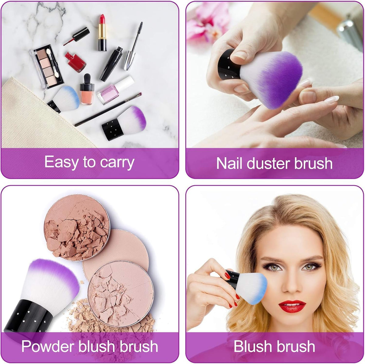 NAILWIND Nail Brushes Soft Nail Art Dust Remover Brush Colorful Comfortable Nail Art Dust Cleaner Brush Makeup Beauty Powder Blush Brushes 2 Pieces - Image 6