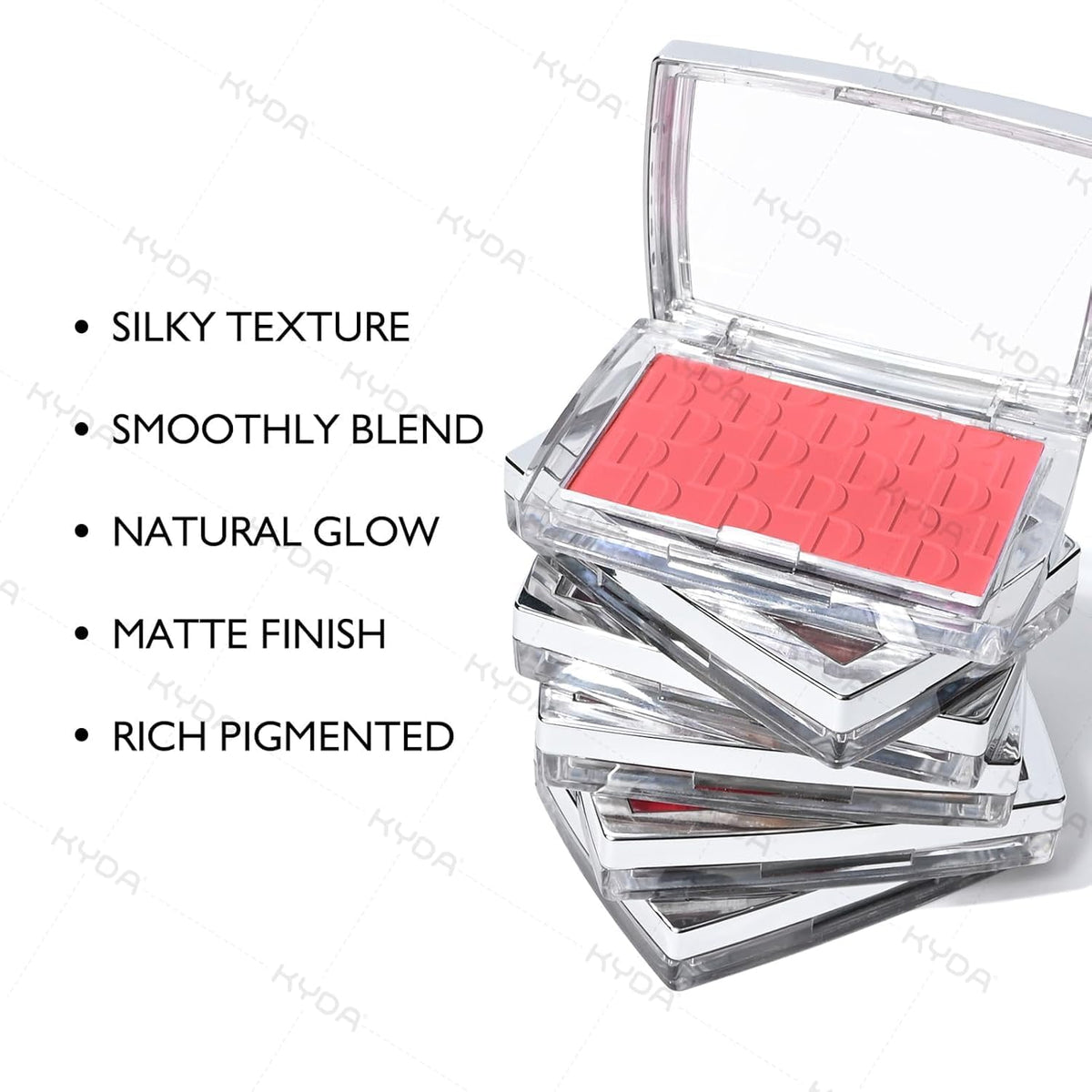 HUDAMOJI Blush Powder | Matte Blusher Face Makeup | Radiant Glow Face Blusher, Blendable Formula, Long Lasting Moisturizing, Ultra Fine Lightweight Texture | 5g (01) - Image 6