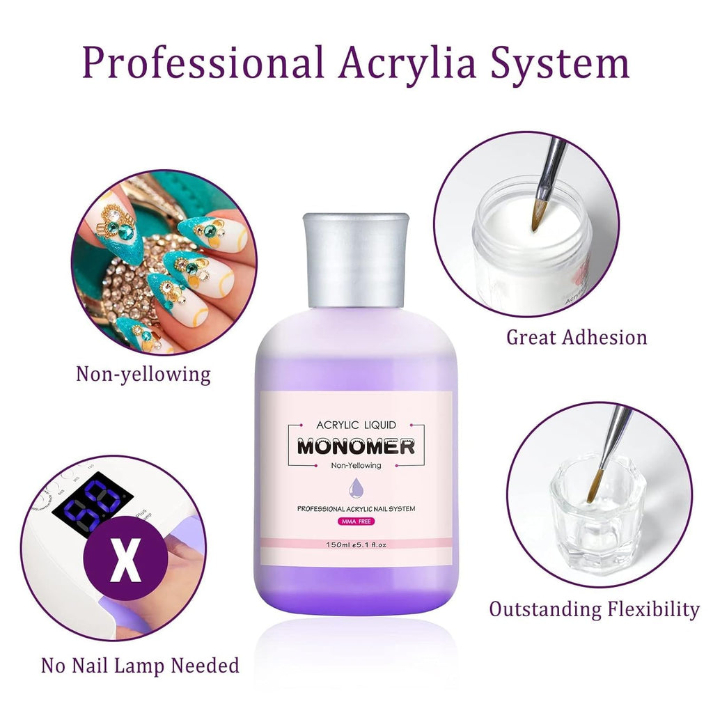 MY COLOR monomer for nails, Nail Acrylic System Q Monomer 150ml, for Nail Extension Salon - Image 5