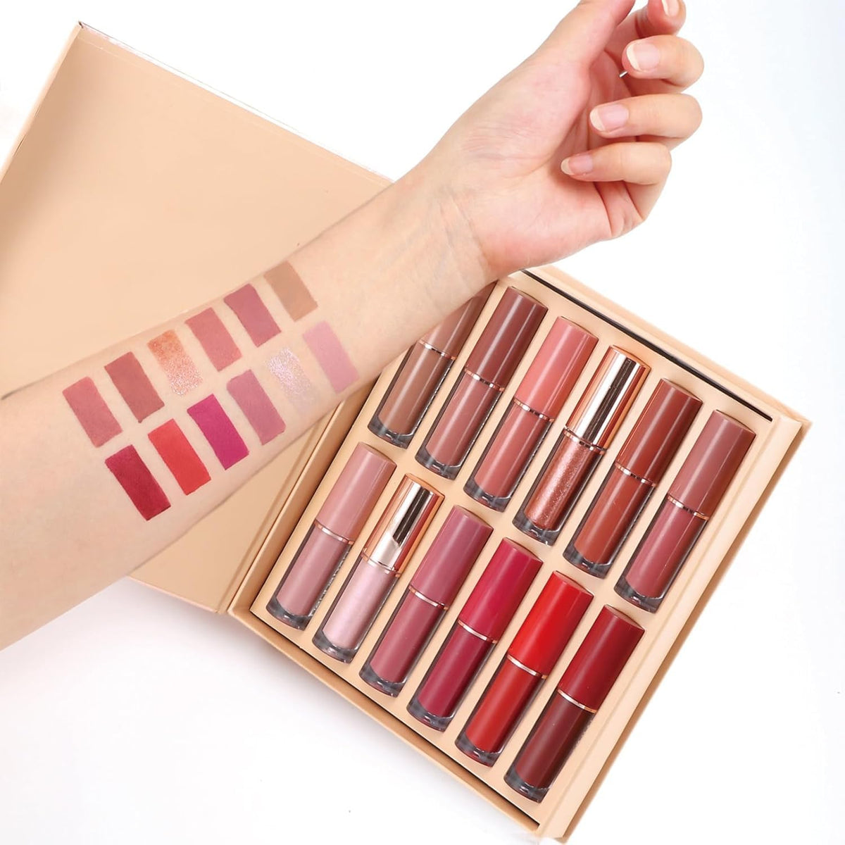 My Colors Matte Liquid Lipstick Set,12 Colors Super Stay Liquid Velvet Lipstick, Waterproof Long Lasting Lip Gloss Set, for Women Girl - Image 5
