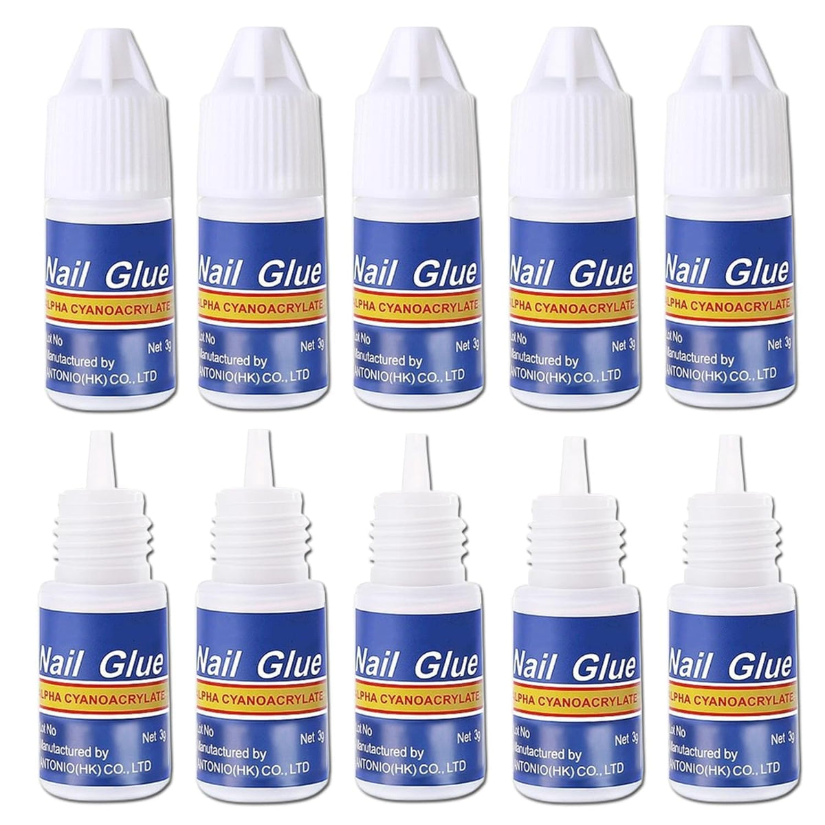 NAILWIND Nail glue set Pack of 5 I Quick Drying Nails Glue I Adhesive Beauty Nail False Nail Tips Acrylic Nail for Nails 5 X 3g