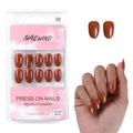 NAILWIND 24 Natural French Short False Nails Acrylic Full Cover Nails,Natural Fake Nails Delicate & Comfortable for Women and Girls (N30, 24 Count -Pack of 1)