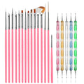 NAILWIND 20 pcs Nail Art Brushes, Nail Art Design Painting and Drawing UV Polish Brush Tool Kit, 15 pcs Nail Art Brushes Kit with 5 pcs Nail Dotting Pens, Multicolored