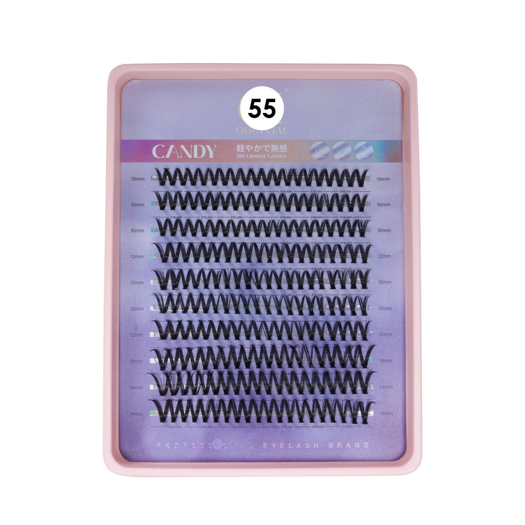 COSLUXE Lash Clusters, Eyelash Extensions, 200 PCS C Curl Lash Clusters 10-14mm, Mixed Curl Individual Eyelashes Cluster, Wispy Eyelash Extension, Thin Band & Soft, Natural Looking Cluster Lashes No-55,