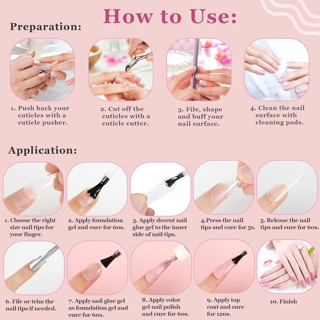 NAILWIND Gel Nail Glue, 6 in 1 UV Gel Glue for Nail Tips Need UV Light, Strong Adhesive for Press on Nails Acrylic Tips for Nail Art Design 15ml - Image 8