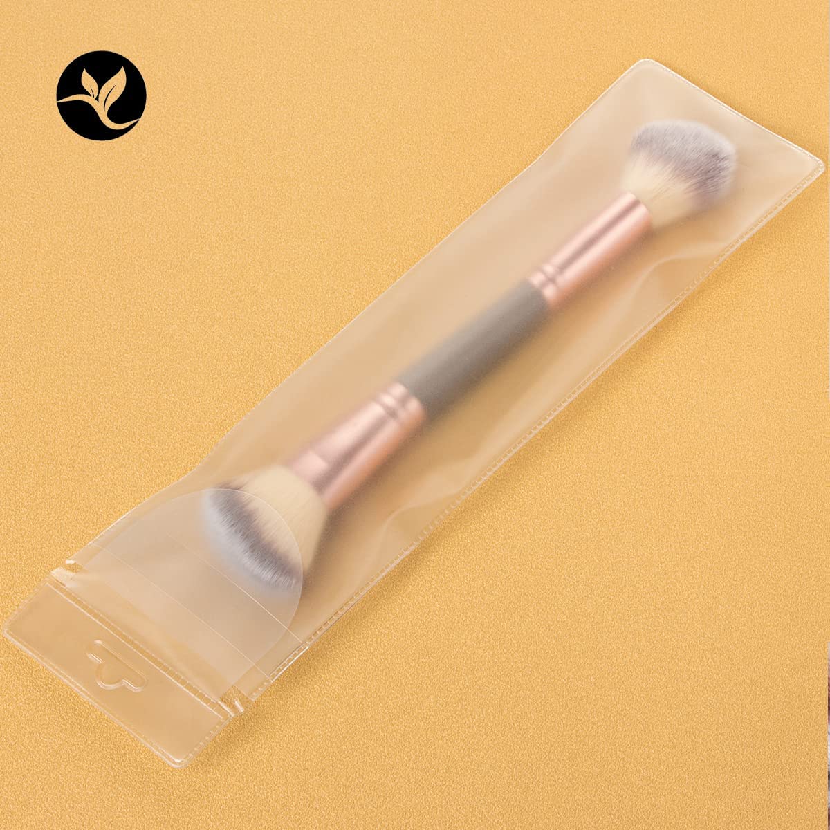 COSLUXE Foundation Makeup Brush, Double Ended Makeup Brushes for Blending Liquid Powder, Concealer Cream Cosmetics, Blush brush B02-Brown, 1 - Pcs - Image 7