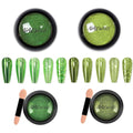 NAILWIND Chrome Nail Powder | Mirror Effect Chrome Powder for Nails Glitter Long Lasting | Pearl Aurora Mermaid Nail Powder | Holo Pigment Nail Art DIY Design Decorattion (GREEN, 4 PCS)