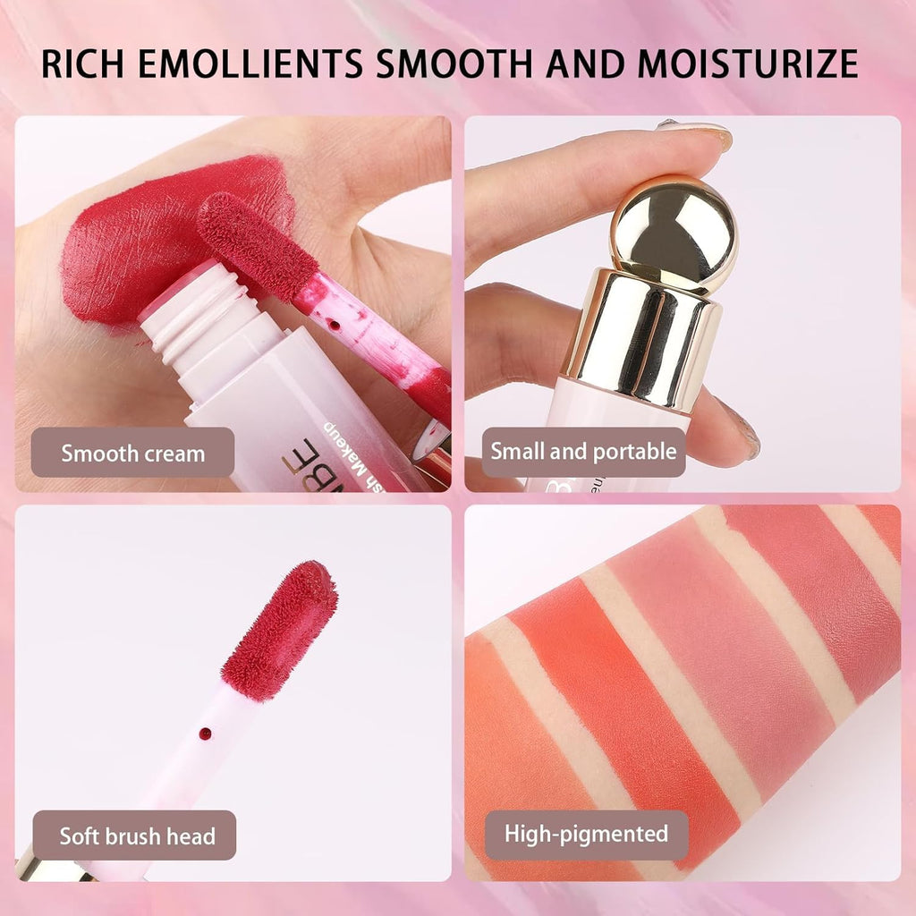 COSLUXE UCANBE 3 PCS Liquid Blush Makeup Set, Blendable Soft Cream Face Blush for Cheeks, Natural Matte Finish Looking Long-Wearing Smudge-Proof Moisturizing Makeup (02) - Image 4