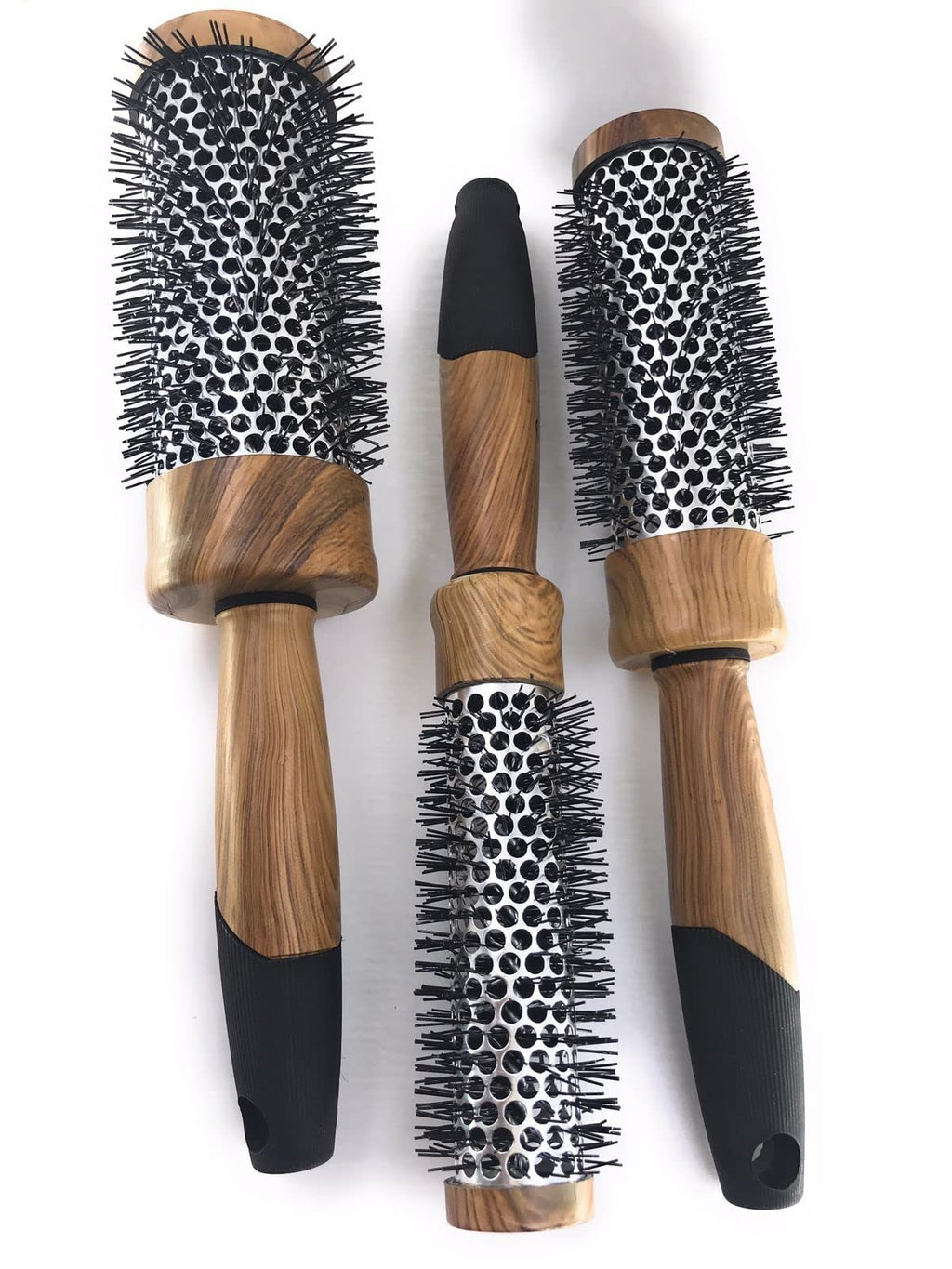COSLUXE Professional Round Brush Set for Blow Drying Curling,Round Hair Brush Set for Woman Curly and Straight Salon Hair Styling, (Wooden, 25MM) - Image 3