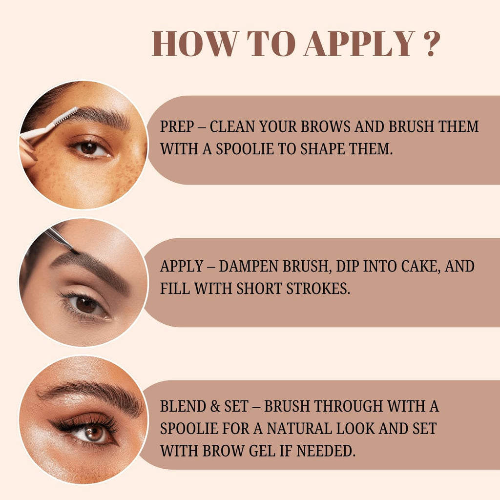 MY COLORS Soft And Natural Eyebrow Makeup Cake 4g For Women And Girls - Image 9