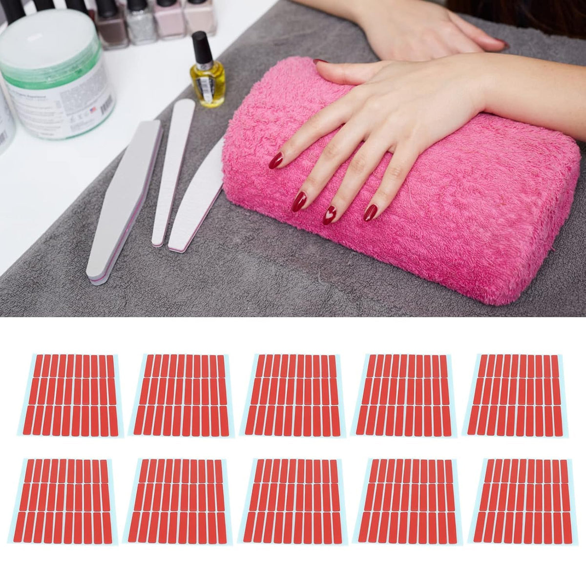 NAILWIND 3 Sheets 90 Pcs Double Sided Tape for Nails Display Double Sided Tape for Press on Nails Adhesive Clear Mounting Tape for Nail Packaging Supplies - Image 8