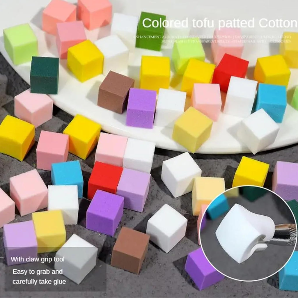 NAILWIND Nail Sponge , 4 Claws Nail Sponge Metal Grabber with 50 Pcs Mini Replaceable Nail Sponges Blocks for Ombre Nail Art, Stamping Tools Nail Art Tools Nail Accessories - Image 6