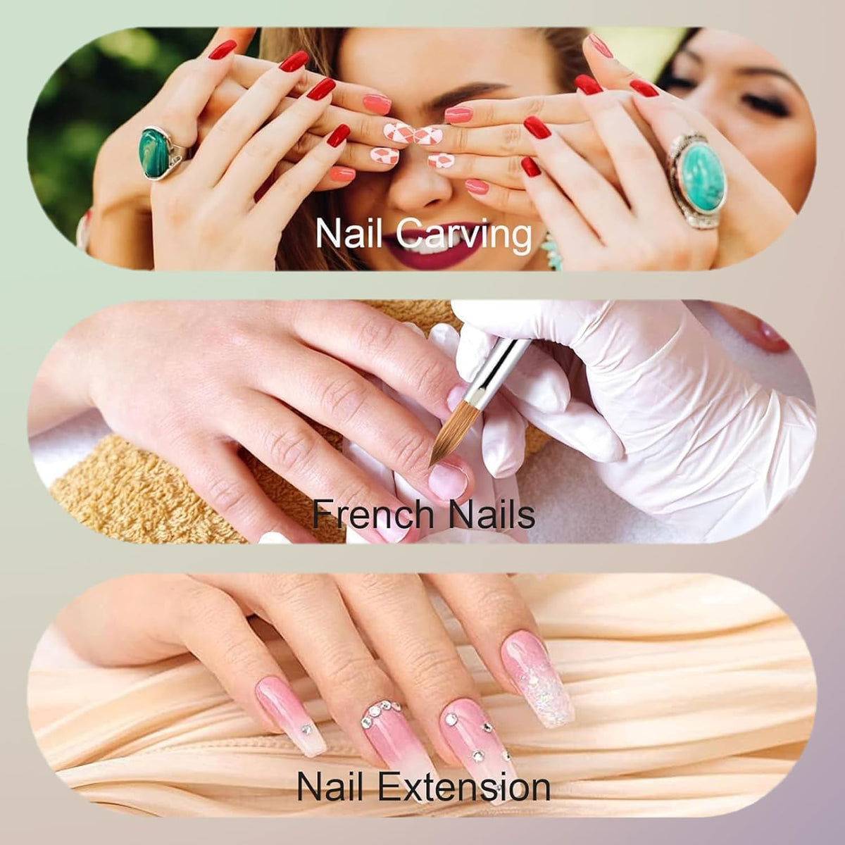 NAILWIND 4 Pcs Acrylic Nail Brush Set - Professional Size 6/8/10/12 Acrylic Brush Strong Durable Acrylics Nail Art Brushes - Brushes for Nails for Home DIY Salon - Image 7