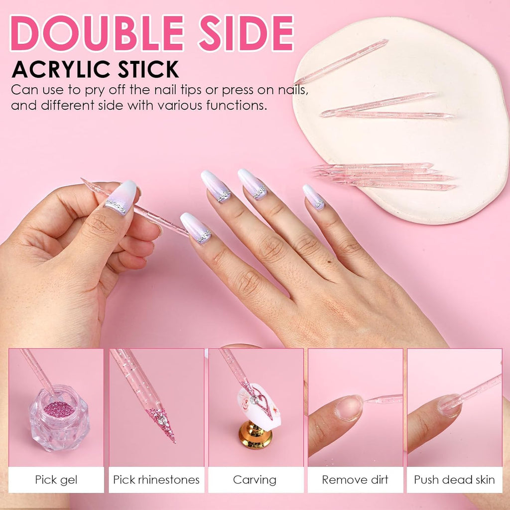 NAILWIND Press On Nail Kit with Glue & Adhesive Tabs – Nail Prep Kit with Mini File, Cuticle Sticks & Prep Pads | Long Lasting Fake Nails Tools for Beginners & Salon Use - Image 6