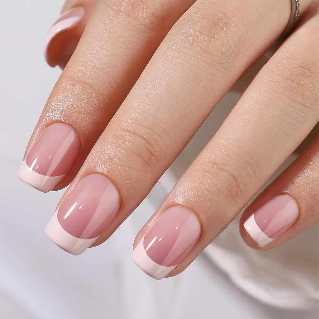 NAILWIND 9 Color Press On Nails Fake Nail 216 Pcs, French tip press-on nails, Press on Nail, Artificial Nail Extensions Combo in Multicoloured, Full Cover Glossy Nude False Acrylic Nails for Women Girls (05) - Image 2