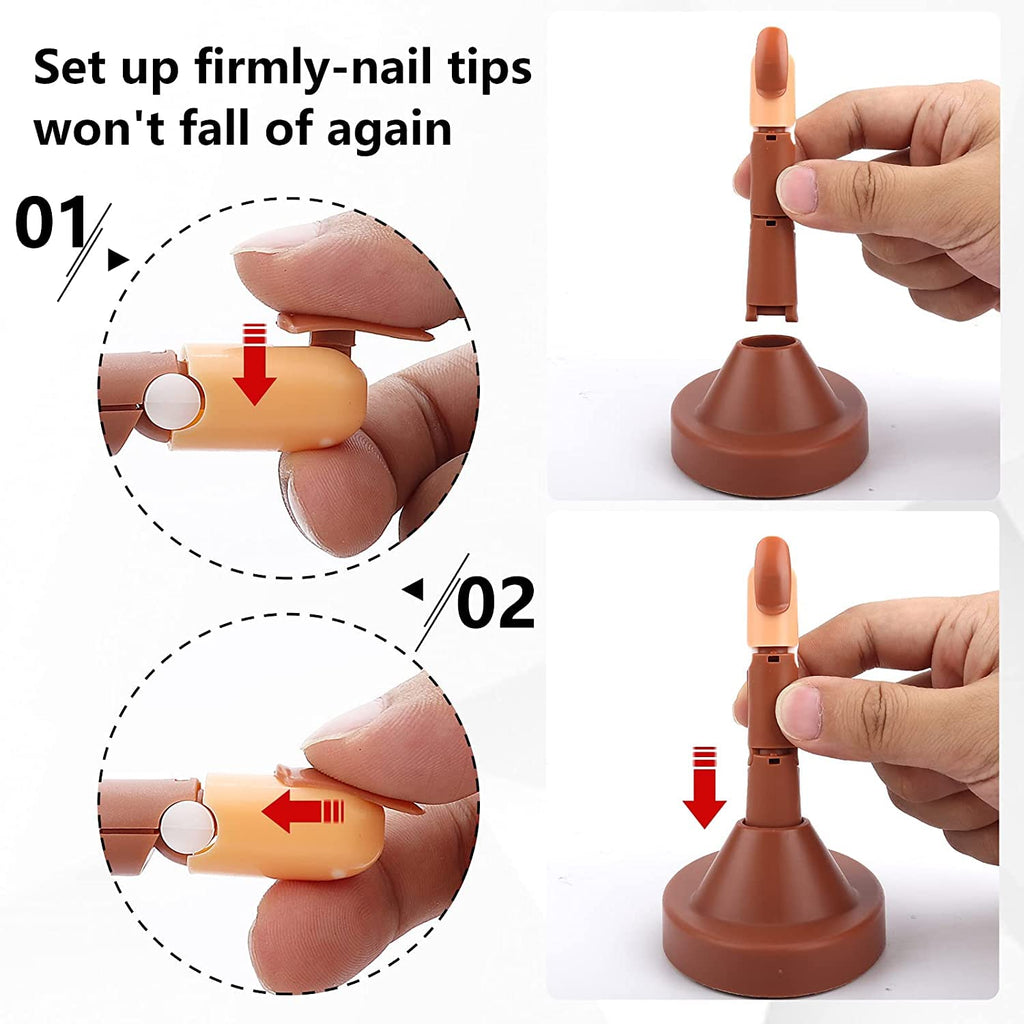 NAILWIND Nail Practice Fingers for Acrylic Nails, 3 Nails for Practice Hand for Acrylic, Training Fingers for Nail Art Beginners, Fake Fingers with Nail for Hand Training - Image 4