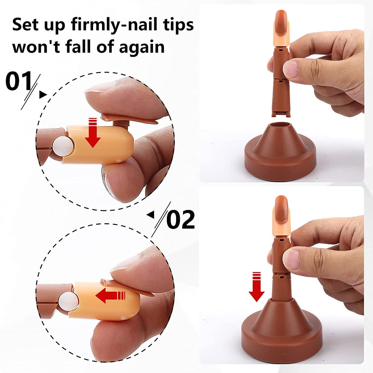 NAILWIND Nail Practice Fingers for Acrylic Nails, 3 Nails for Practice Hand for Acrylic, Training Fingers for Nail Art Beginners, Fake Fingers with Nail for Hand Training - Image 4