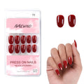 NAILWIND 24 Natural French Short False Nails Acrylic Full Cover Nails,Natural Fake Nails Delicate & Comfortable for Women and Girls (N11, 24 Count -Pack of 1)