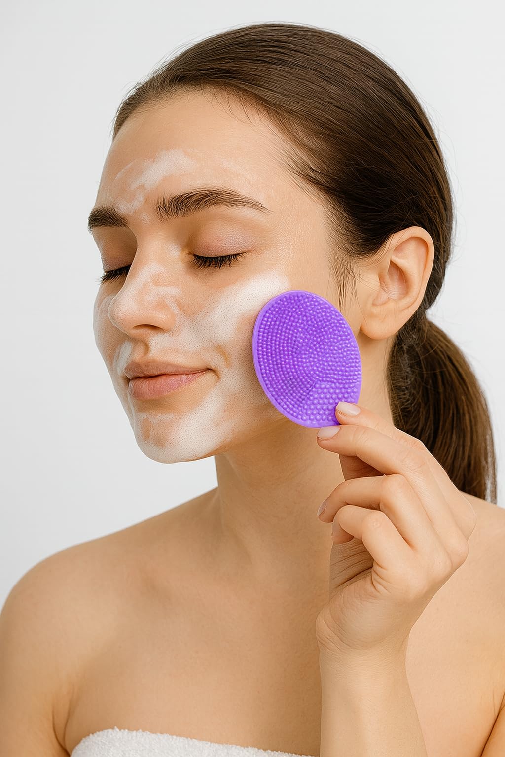 Cosluxe Face Scrub Brush, 2 Pcs, Soft Silicone Exfoliation, Massage, Pore Cleansing & Blackhead Removal, For Women & Girls - Image 6