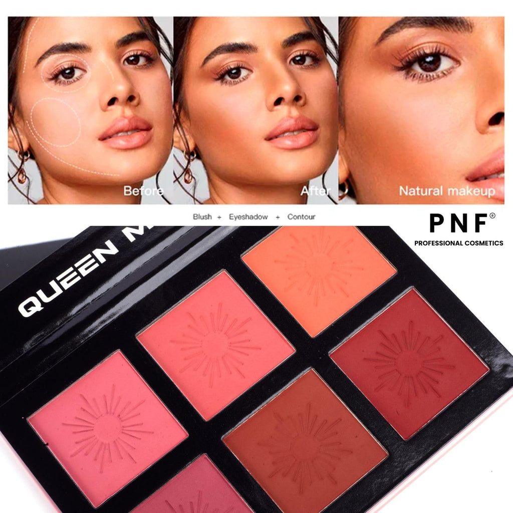 PNF PROFESSIONAL Queen Maker Blush Palette, 6 Matte Shades, Long-Lasting Pigment, Blusher Palette For Face Makeup 42.8g - Image 6