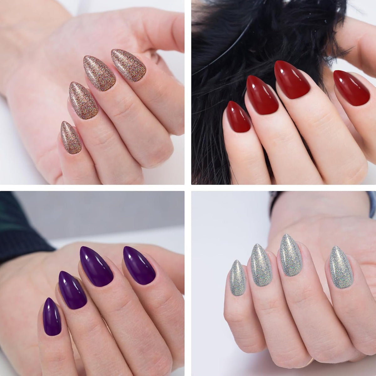 NAILWIND 120 Pcs Soft Gel Nails | Medium Round Artificial Nails Extensions | Combo in 5 Colors With Glue Stickers | Acrylic Nails Press ons for Women Girls (02) - Image 2