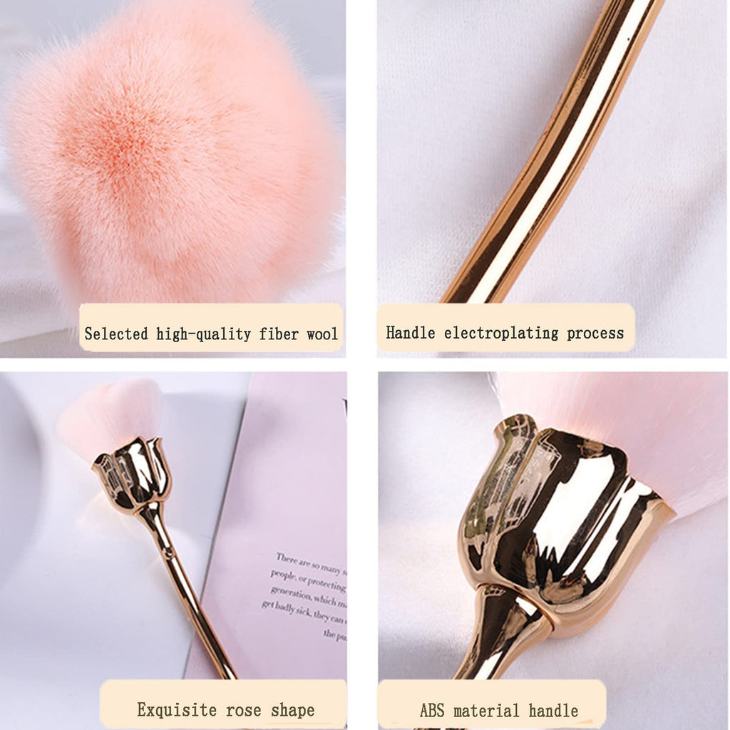 NAILWIND Nail Art Dust Powder Remover Brush | Rose Brushes | Pink Rose Soft Brush | Acrylic Nail Arts Manicure Dust Cleaner Brush | for Nail Trimming Cleaning | Makeup Brush Tools - Image 6