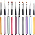NAILWIND Nail Art Brushes 10 PCS Acrylic Nail Brushes UV Gel Painting Brush Pens Liner Brushs, for Home Nail Salon DIY Manicure Acrylic Nail Art Design