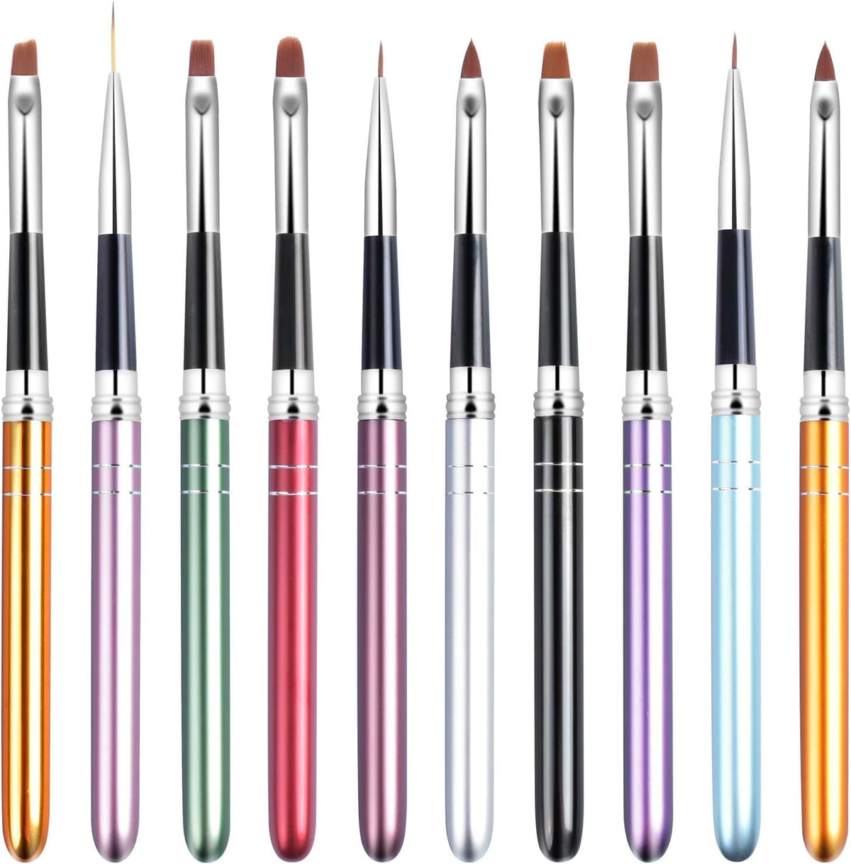 NAILWIND Nail Art Brushes 10 PCS Acrylic Nail Brushes UV Gel Painting Brush Pens Liner Brushs, for Home Nail Salon DIY Manicure Acrylic Nail Art Design
