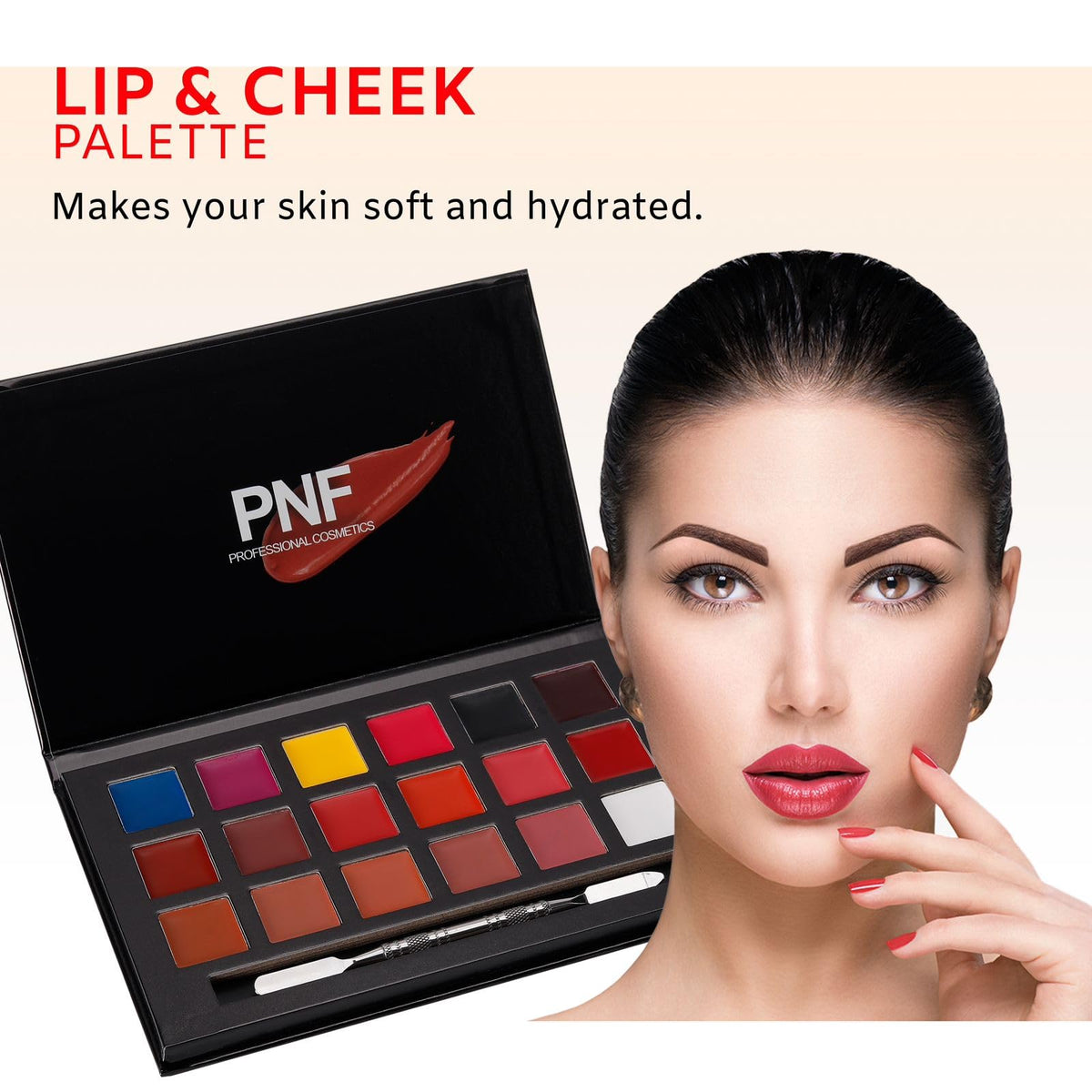 PNF PROFESSIONAL Lipstick Palette, 18 Colors Long Lasting Wear Lip Care Moisturizing Lipstick Set, For Girl Women -All Skin - Image 7