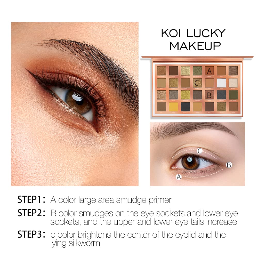 O TWO O 28 Colors Eyeshadow Palette,Shiny Matte Glitter Smoky Eyes Waterproof Eye Shadow Pallete High Pigment Metallic Makeup 35g - Image 7