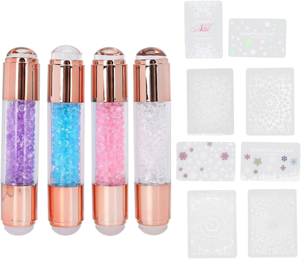 NAILWIND Nail Stamper Kit, Nail Stamping Plates Double Ended, Manicure Stamping Plates Clear Printing Exiqiusite Scraper for Home for Salon - Image 2