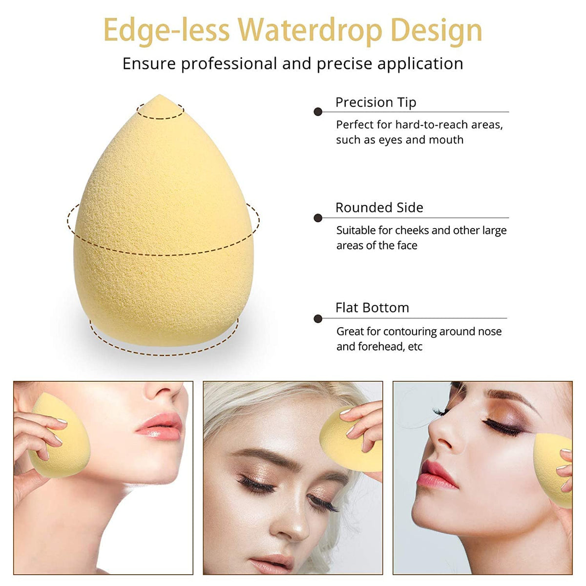 COSLUXE Makeup Sponge Set Beauty Blenders with Egg Case, Soft Sponge For Liquid Foundation, Creams, and Powders Latex Free Wet and Dry Makeup Multicolors, 4 Big + 3 Mini -7 Pcs set - Image 5