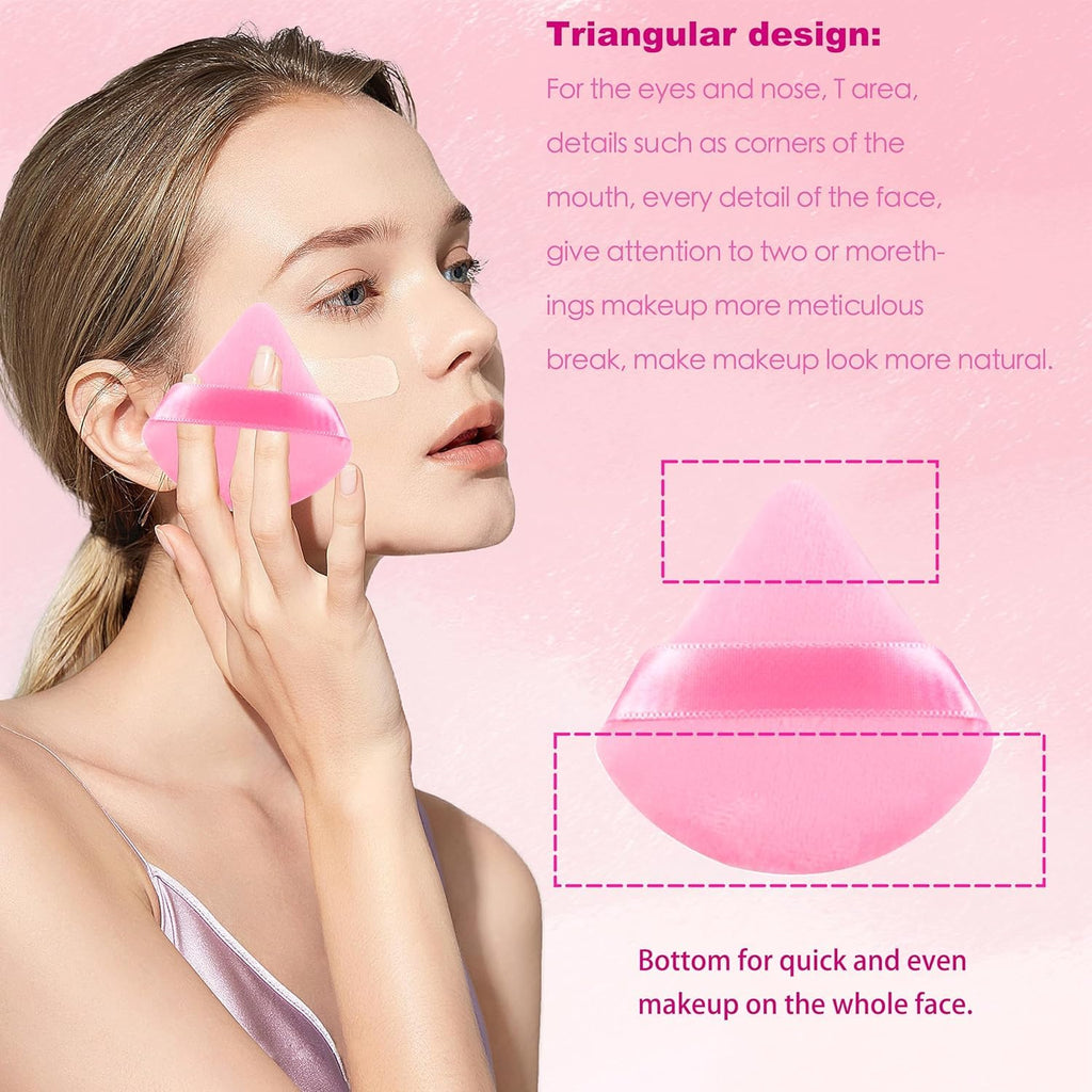 COSLUXE 12 Pcs Makeup Sponge Set, 3 Beauty Blender Sponge, 3 Mini Makeup Sponge & 3 Triangle Puff Set, 3 Finger Puff Mini Makeup Sponges for Foundation, Liquid, Cream, Powder, Beauty Gift Set - Image 6