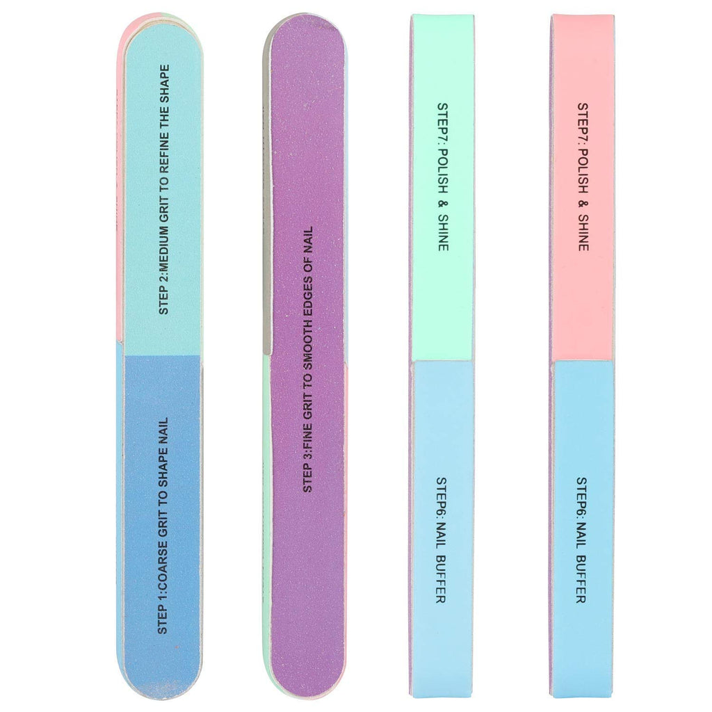 NAILWIND Professional Nail Buffer and Nail File Buffers for Women Girls, Emery Boards, Manicure Tools Nail Buffer Block for Home and Salon Use (7 Way Nail File, 3 Pcs) - Image 4
