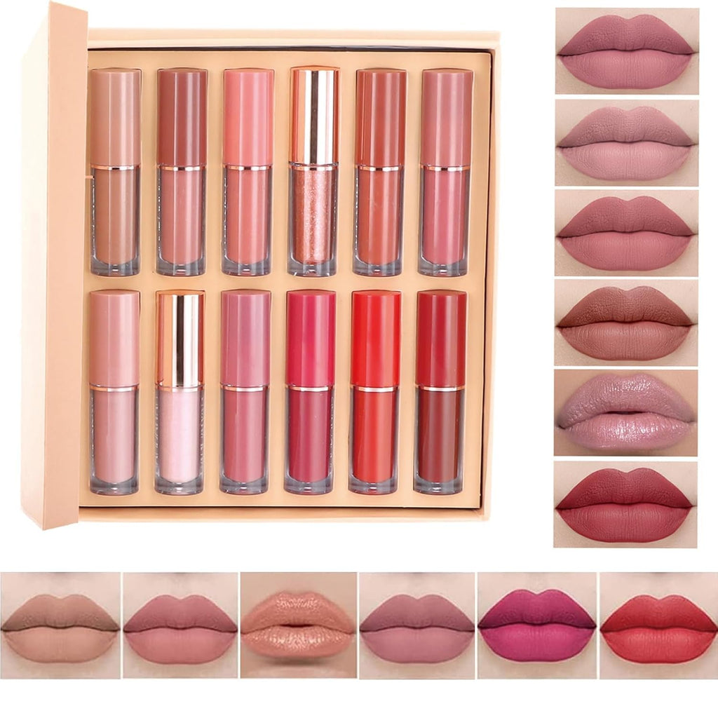 My Colors Matte Liquid Lipstick Set,12 Colors Super Stay Liquid Velvet Lipstick, Waterproof Long Lasting Lip Gloss Set, for Women Girl - Image 3