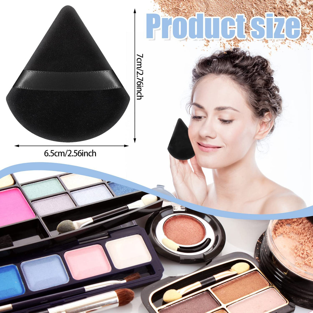 COSLUXE 15pcs Triangle Powder Puff for Women Makeup Sponge Multicolored Face Dry Wet Puff for Loose Body Powder, Cotton Cosmetic Sponge for Contouring, Under Eyes and Corners - Image 3