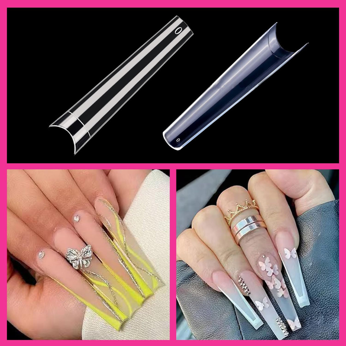 NAILWIND Extra Long Coffin Nail Tips No C Curve 240 Pieces XXXL Clear Acrylic Nails Tips, Half Cover Long Coffins Press on Nail, Flat Acrylic Nail Tips False Nails for Nail Salon Home DIY, 12 Sizes - Image 3