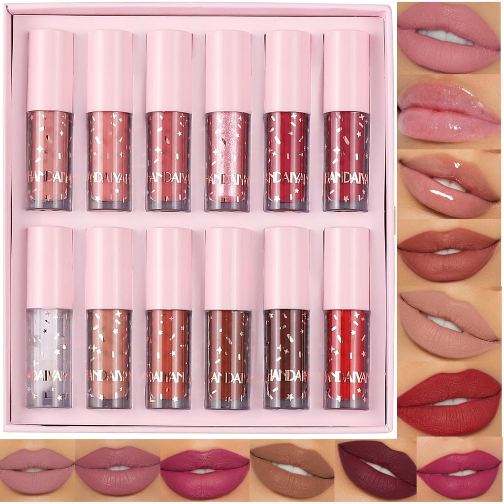 My Colors Matte Liquid Lipstick Set,12 Colors Highly Pigmented Super Stay Liquid Velvet Lipstick, Waterproof Long Lasting Lip Gloss Set, for Women Girl 2ml x 12 - Image 7