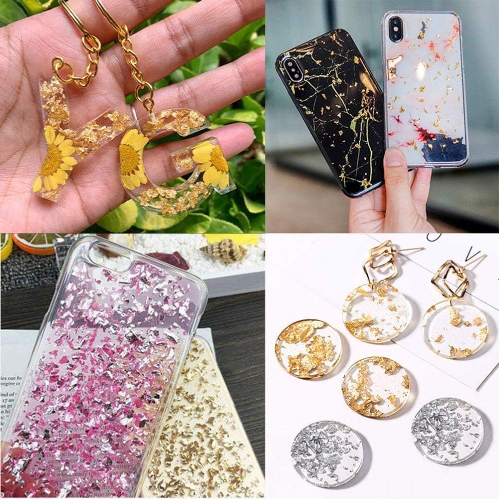 NAILWIND foil paper for nail art | nail art foil paper | 6Pcs Foil Flakes for Resin | for Nails, Painting, Crafts, Slime and Resin Jewelry Making - Image 2