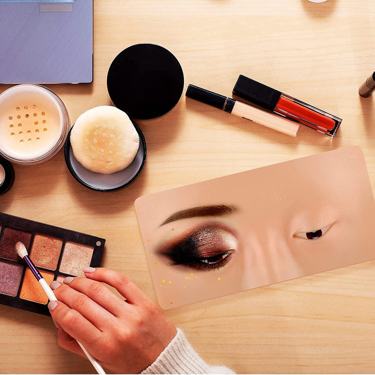 My Colors Eye makeup dummy for makeup practice, Practice Skin Board, for Makeup Practice Mask Skin Face Eye Makeup Practice for Beginner Makeup Artist The Perfect Makeup 1 - Pcs - Image 3
