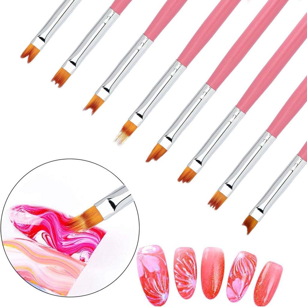 NAILWIND 8Pcs Flower Nail Art Brush Set, Ombre Gradient Painting Pen 3D Tool, Nail Art For Professional Salons Ombre Nail Brush And Home Diy Nail Art Nail Designs (Multicolored, 8 - Pcs) - Image 3