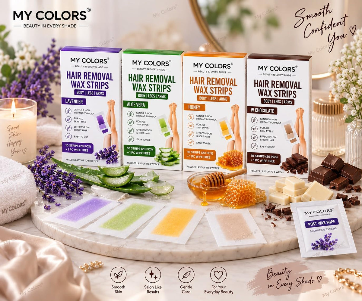 MY COLORS Hair Removal Wax Strips, Chocolate, 10 Strips (20 Pcs) - Image 8