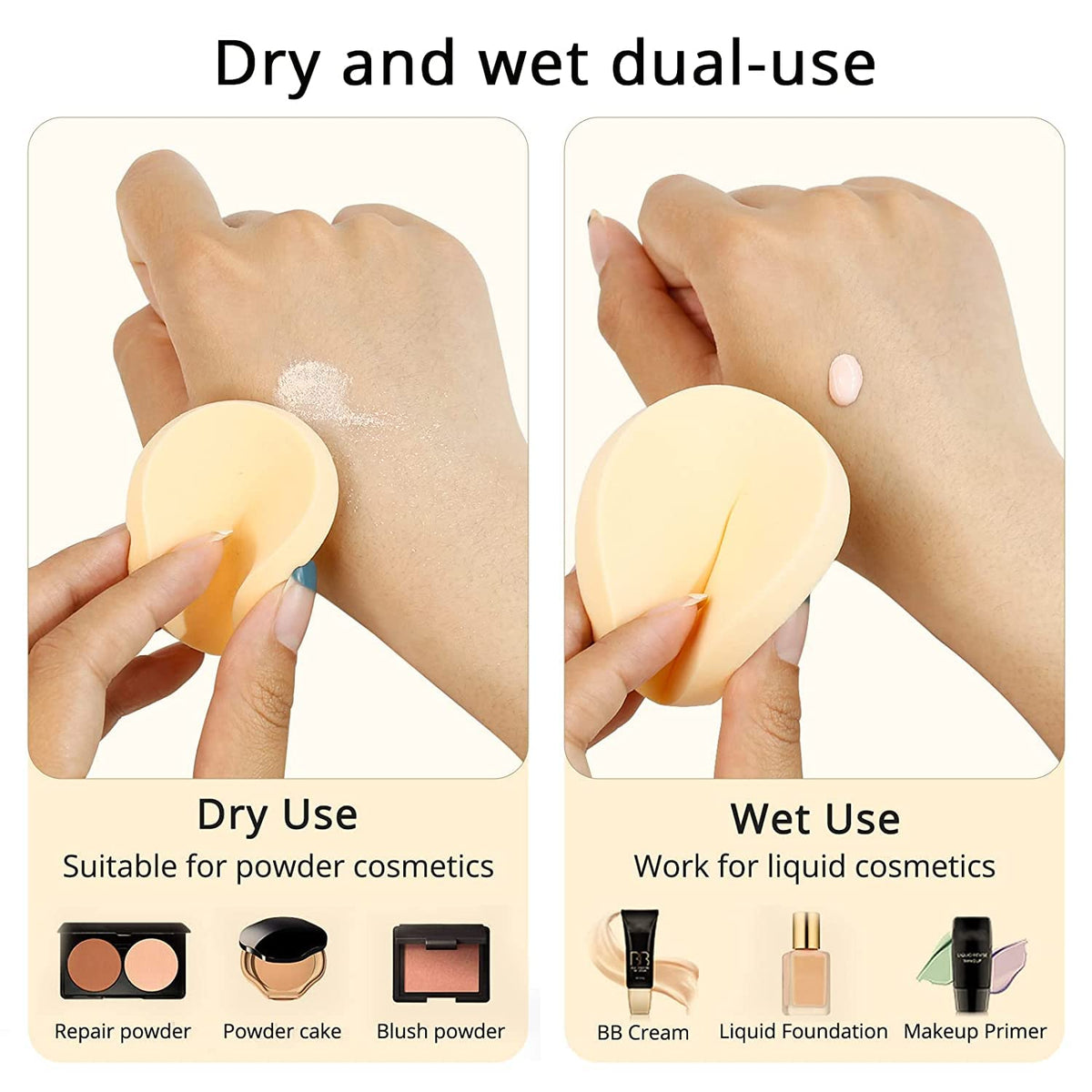 Cosluxe Professional 8 in 1 Makeup Sponge Multicolour,Cotton Pad Applicator Foundation Makeup Blender Powder Buff Sponge Cosmetic Puff Women's & Girls Cosmetic Makeup Beauty Pack of 2 - Image 4