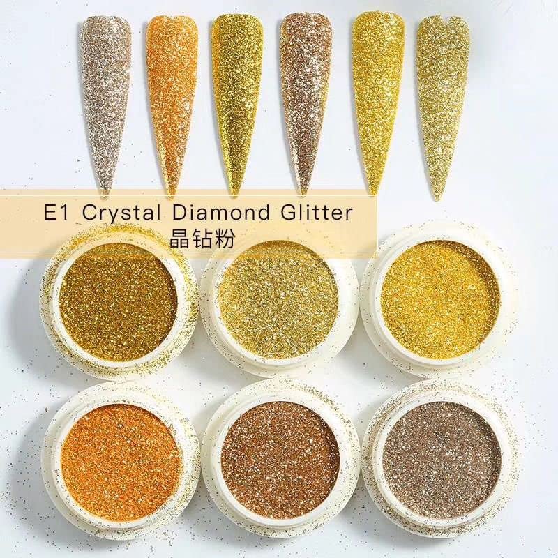 NAILWIND Nail Glitter Powder, Chrome Nail Powder, Metallic Mirror Powder, for Woman Girls,Nails Decoration,Nail Art Manicure,Nail Designs (6 Pcs Set, Gold)