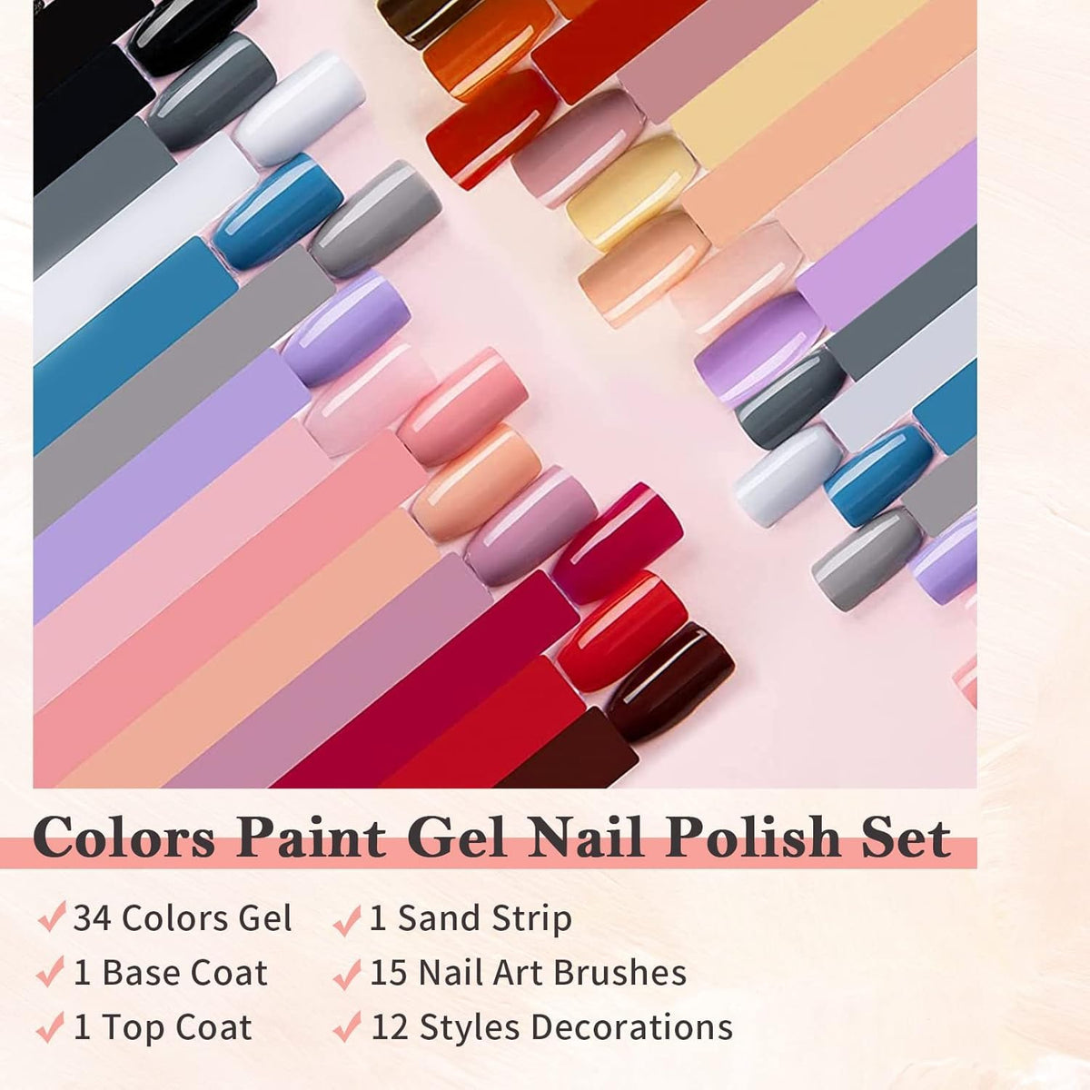 My Colors Nail Polish Paint Kit Gel Paint Painting gel, UV Gel Set for Nails, Nails Art Color Set, Gel Nails Colors, for Nail Art Design 36 Colors - Image 4