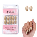 NAILWIND 24 Natural French Short False Nails Acrylic Full Cover Nails,Natural Fake Nails Delicate & Comfortable for Women and Girls (N28, 24 Count -Pack of 1)