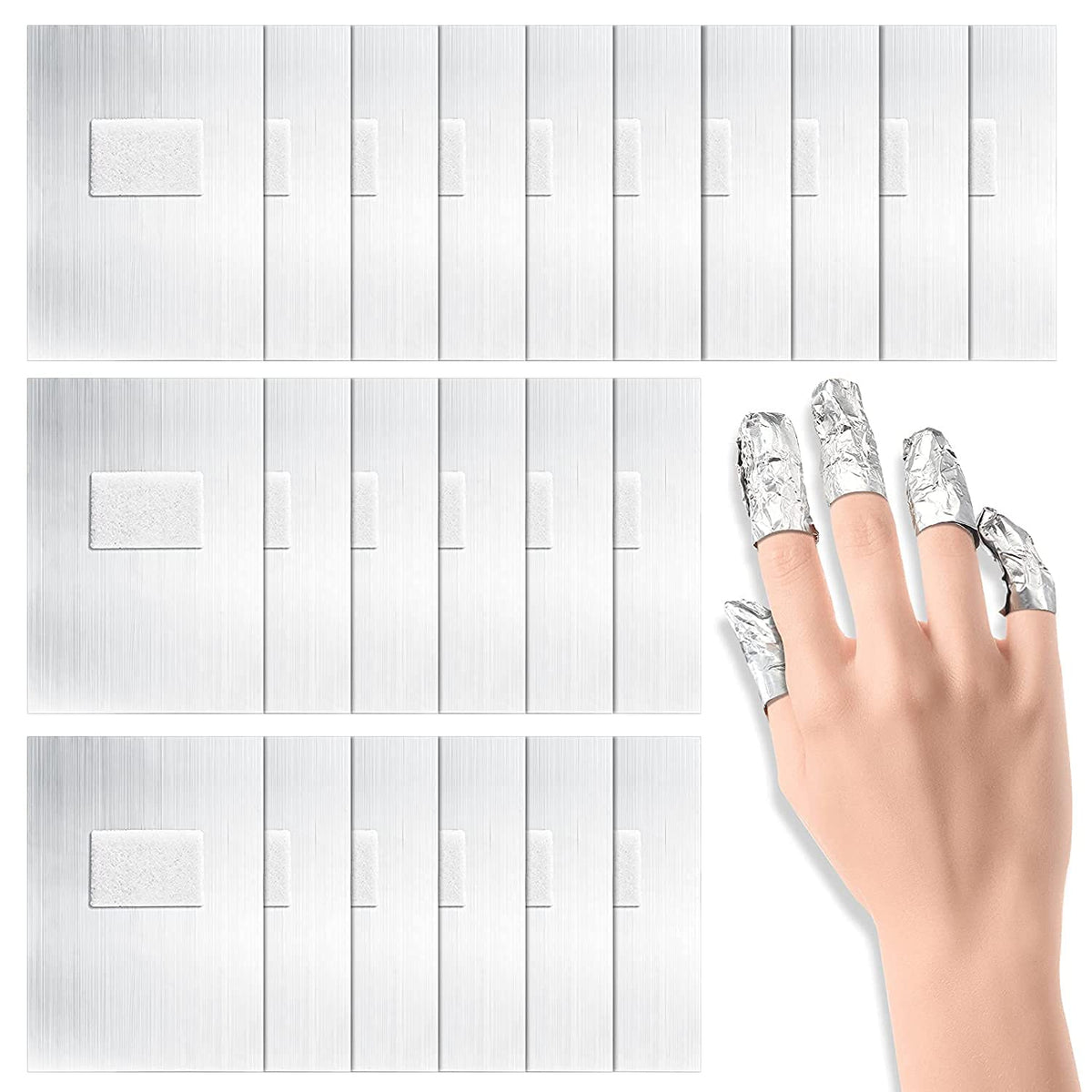 NAILWIND Nail Polish Remover Gel Sheets Acetone Free, Nail Foil Wraps Gel Polish Remover Foils Acrylic Tin Soak Off Pads with Pre-attached Lint-free for Women Girls Home and Salon Use, 200 Count - Image 8